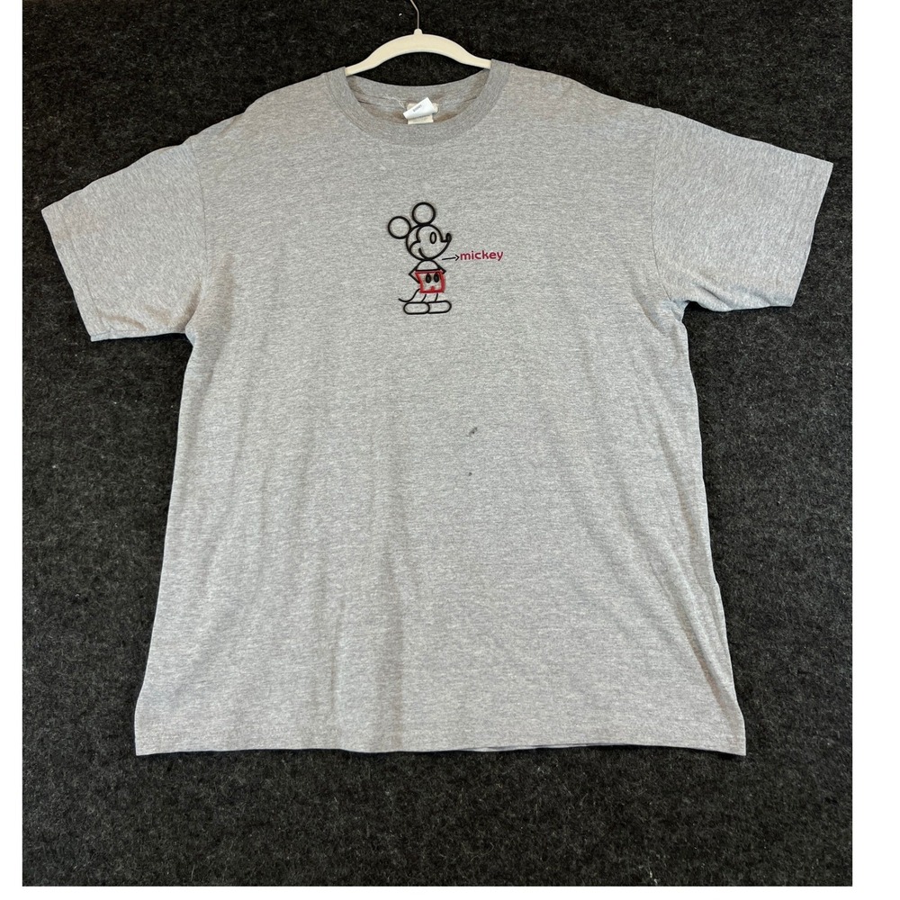 VINTAGE Disney Store Mickey Mouse T Shirt Mens XL Heather Gray Streetwear 90s